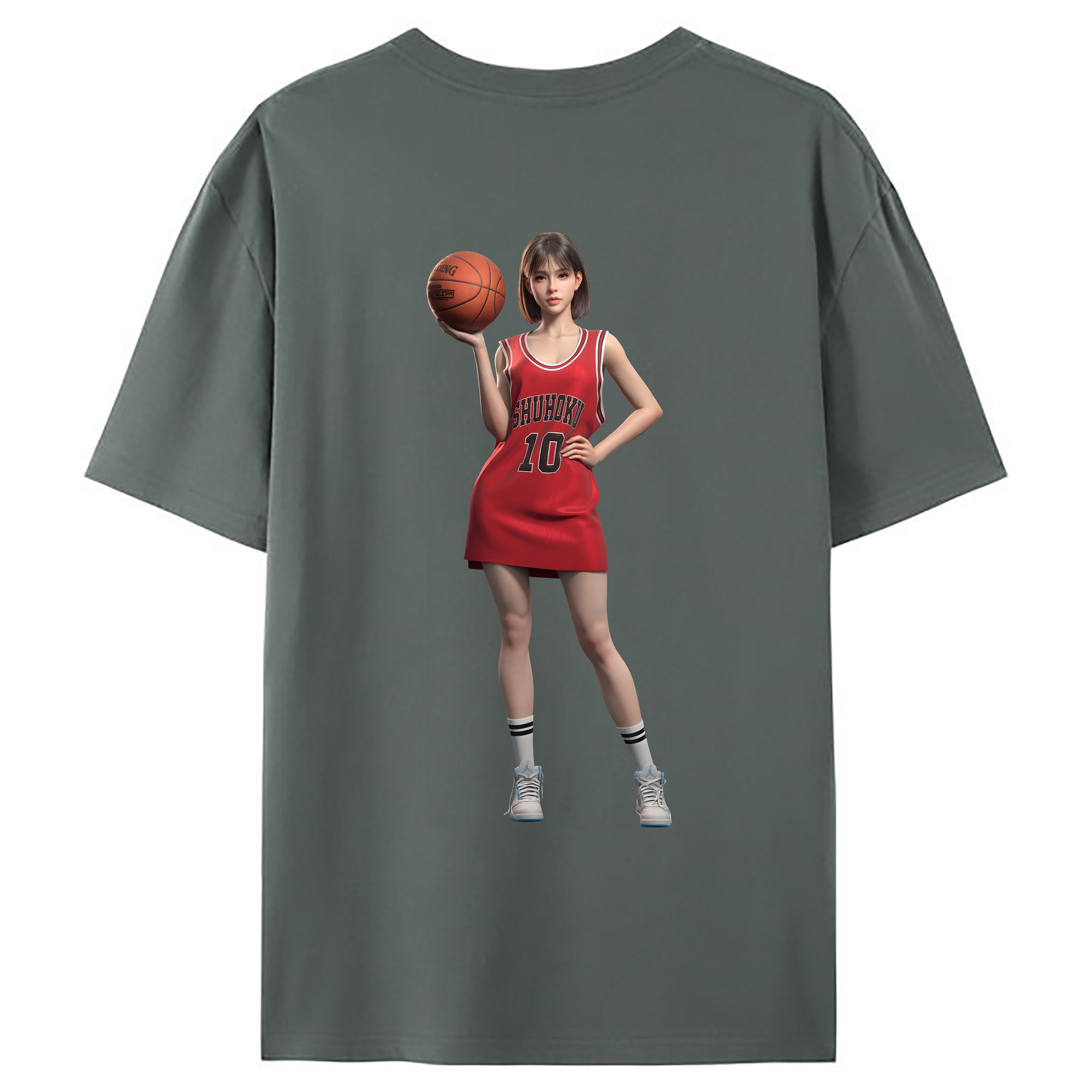（画像用） SLAM DUNK／スラムダンク 綿100％ メンズ半袖Tシャツ（バックプリント） 通気性